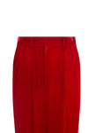 VELVET PANTS - BRIGHT RED