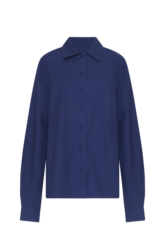 POPELINE SHIRT - DARK BLUE