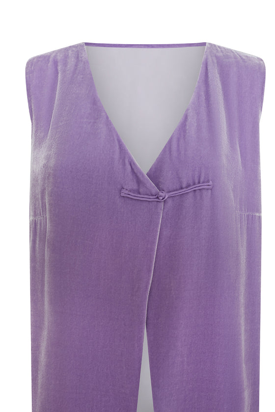 FUMOAR VELVET VEST - LILAC