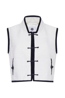  Bouclé VEST - WHITE/BLACK