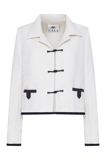  Bouclé CROP JACKET - OFF WHITE