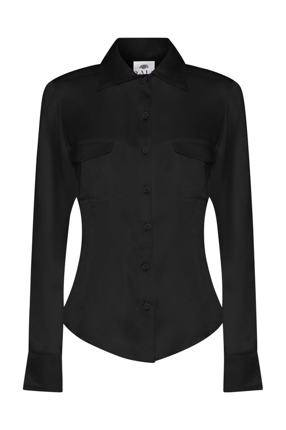 SILK SHIRT - BLACK