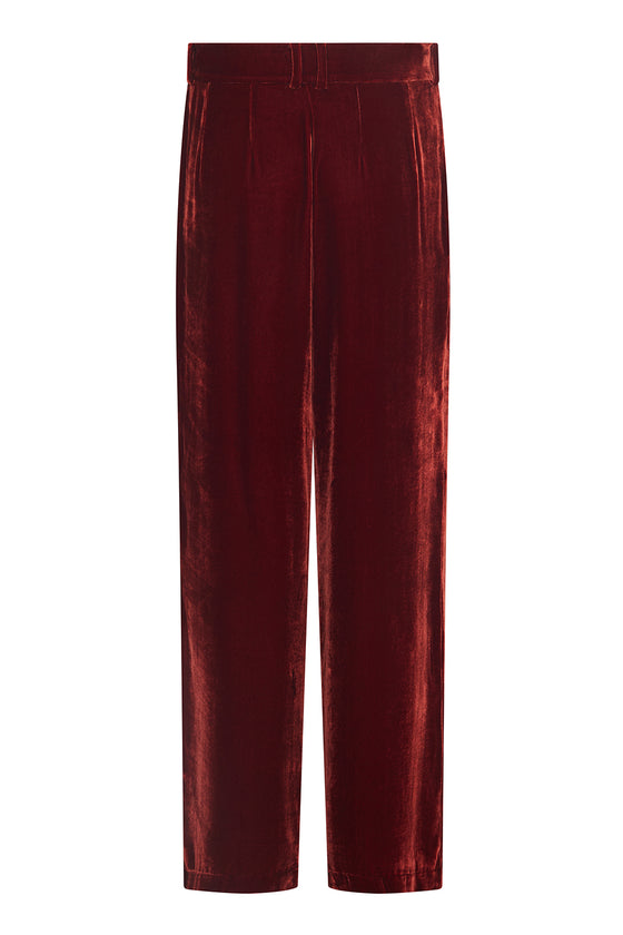 VELVET PANTS - DARK ORANGE