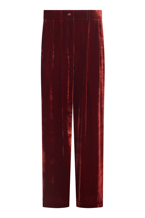 VELVET PANTS - DARK ORANGE