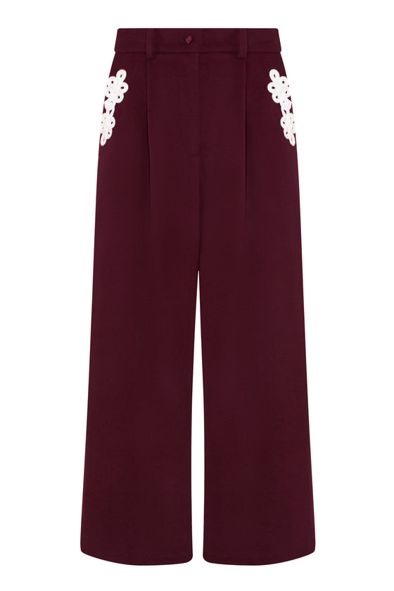 ALAMARO PANTS - BURGUNDY