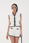 Bouclé VEST - WHITE/BLACK